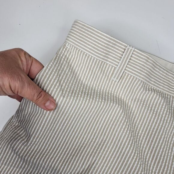 NEW 38 LEVI'S DOCKERS striped Tan white COTTON SHORTS pockets NWT - Picture 9 of 12